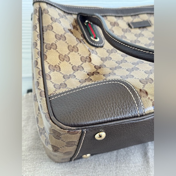 Gucci Monogram Brown Tote Handbag - Picture 6 of 13